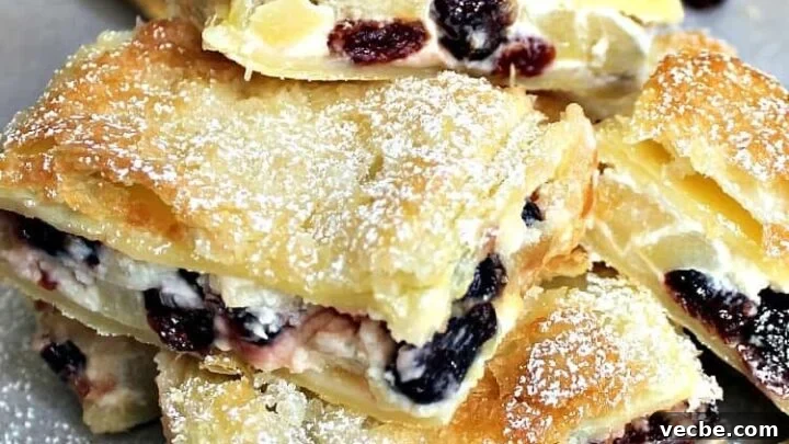 Apple and Cranberry Crescent Roll Cream Cheese Bars