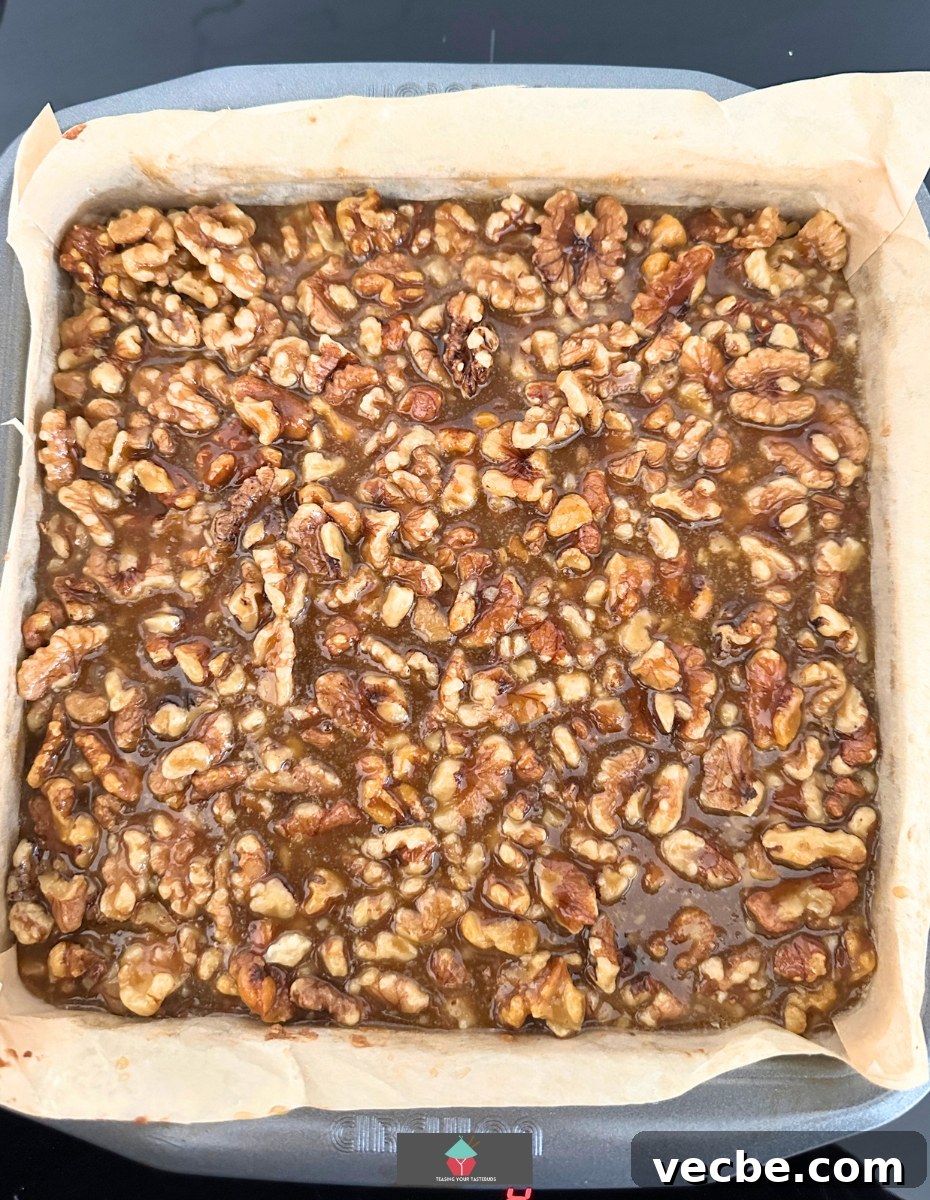 Baked caramel walnut layer Baked caramel walnut layer