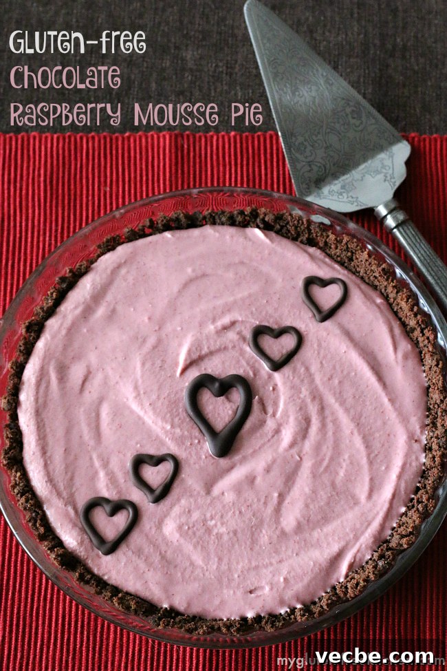Chocolate Raspberry Mousse Pie - Gluten-Free and Dairy-Free 2 Gluten-free Chocolate Raspberry Mousse Pie - Recipe for a delicious Valentine's Day treat! gluten-free and dairy-free!