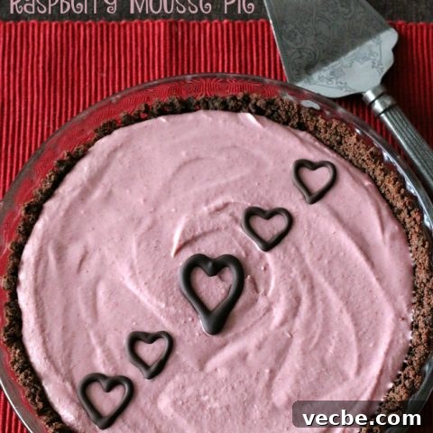 Gluten-free, Dairy-free Chocolate Raspberry Mousse Pie - Recipe for a delicious Valentine's Day treat!