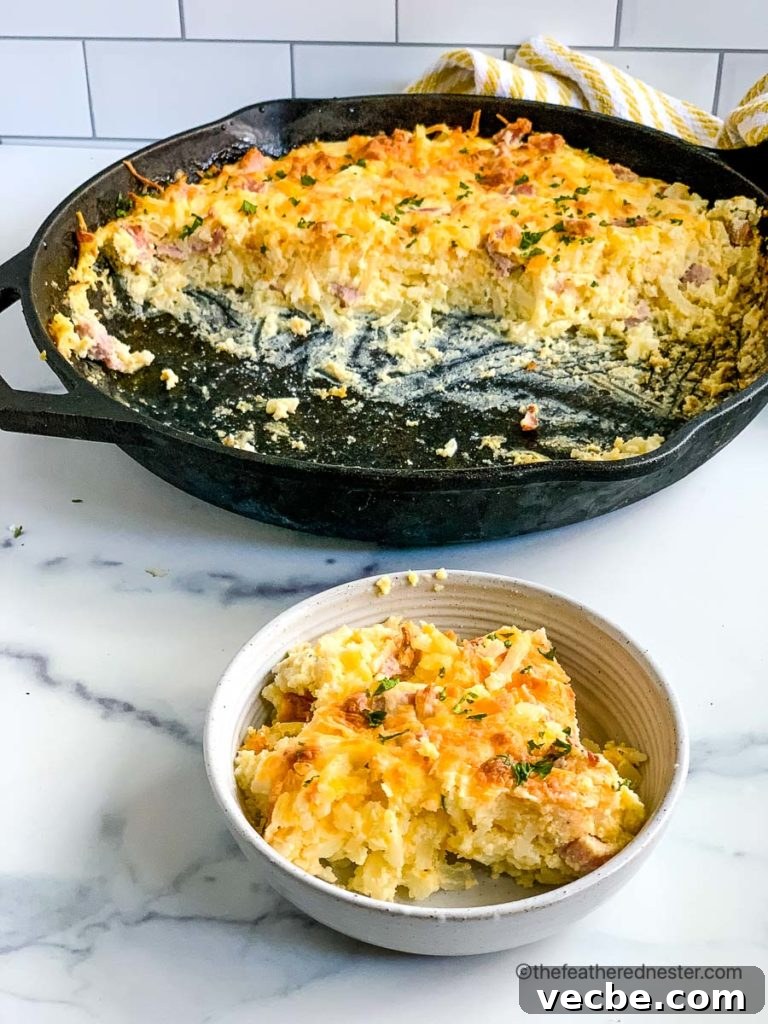 breakfast casserole with hash browns and ham