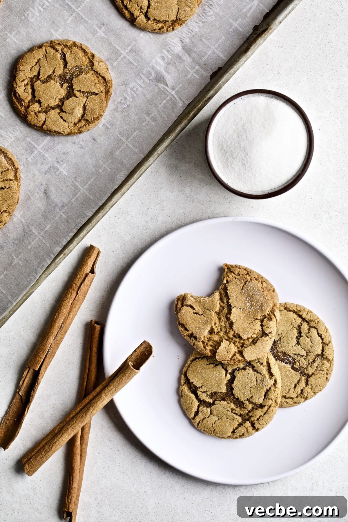 65+ Christmas Dessert Recipes Your Guests Will Love 12 cinnamon snap cookies on a plate