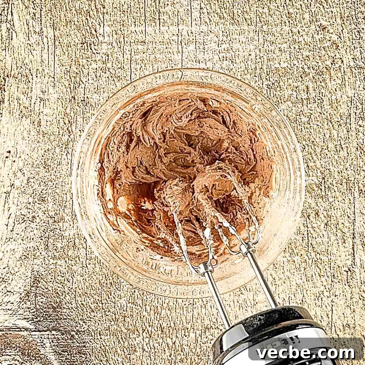 3 Ingredient Hot Cocoa Dip Without Marshmallow Fluff 5 The hot chocolate mix blended with the cream cheese in a glass bowl.