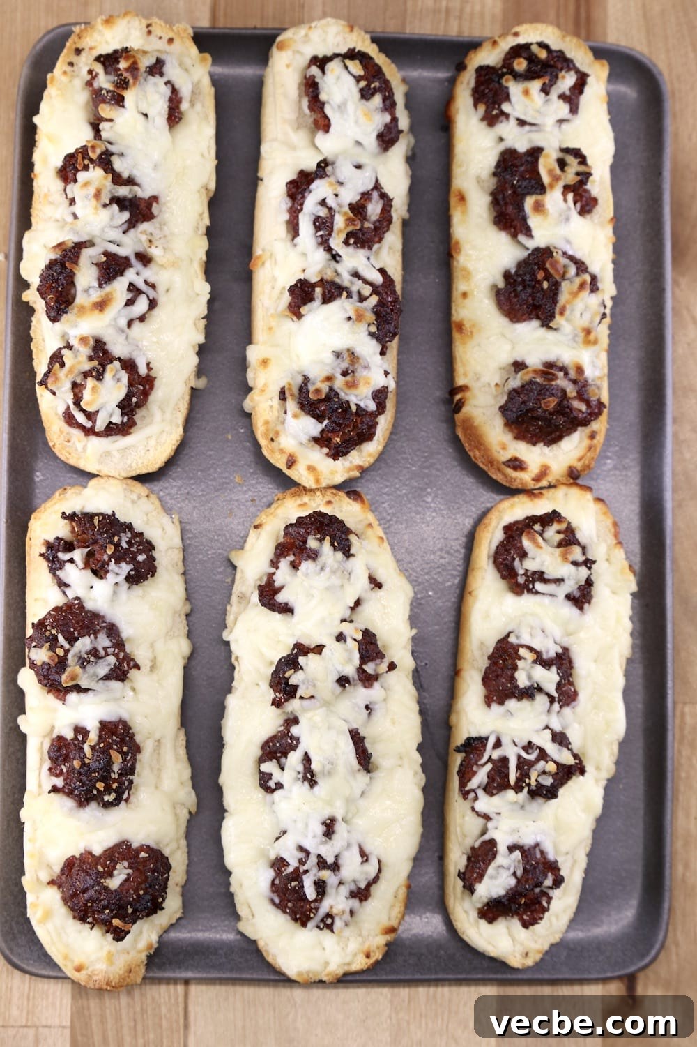 Classic Italian Meatball Subs with Melty Mozzarella 3 Meatball subs with melted cheese