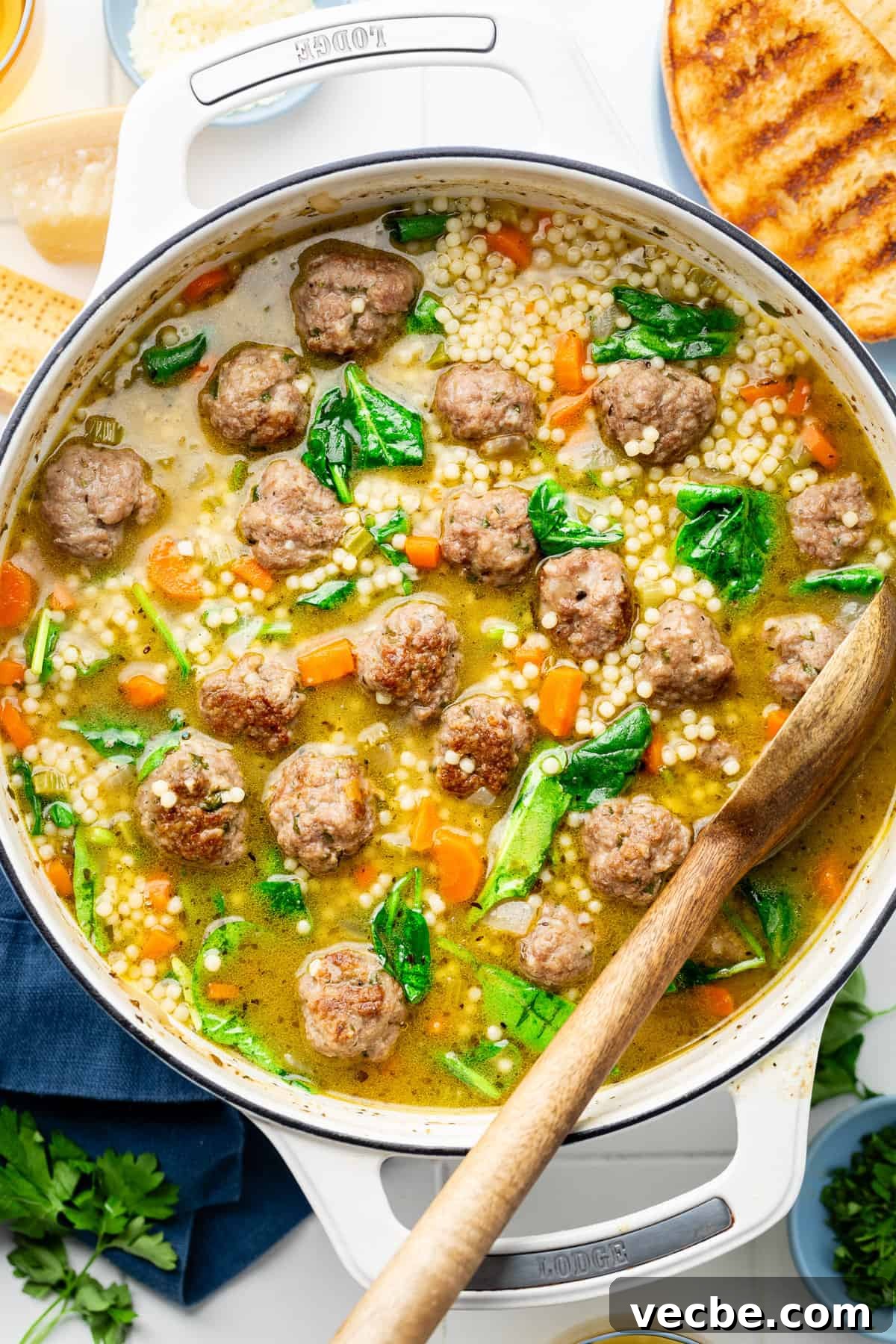 Italian Wedding Soup with Meatballs and Greens 6 italian wedding soup in pot