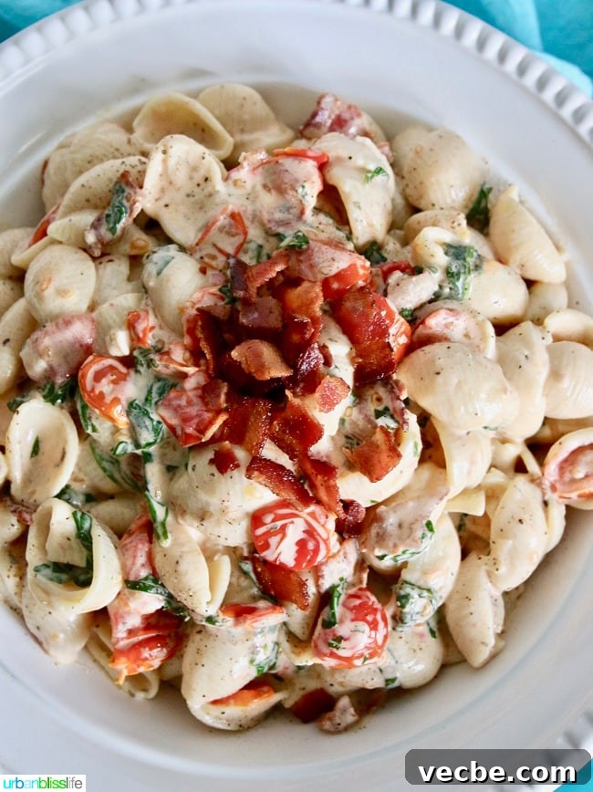 Summer Wine and Food Pairings for Warm Weather Meals 32 Yummy, rich, creamy BLT Pasta Salad combines two fave comfort foods in one! Recipe on UrbanBlissLife.com.