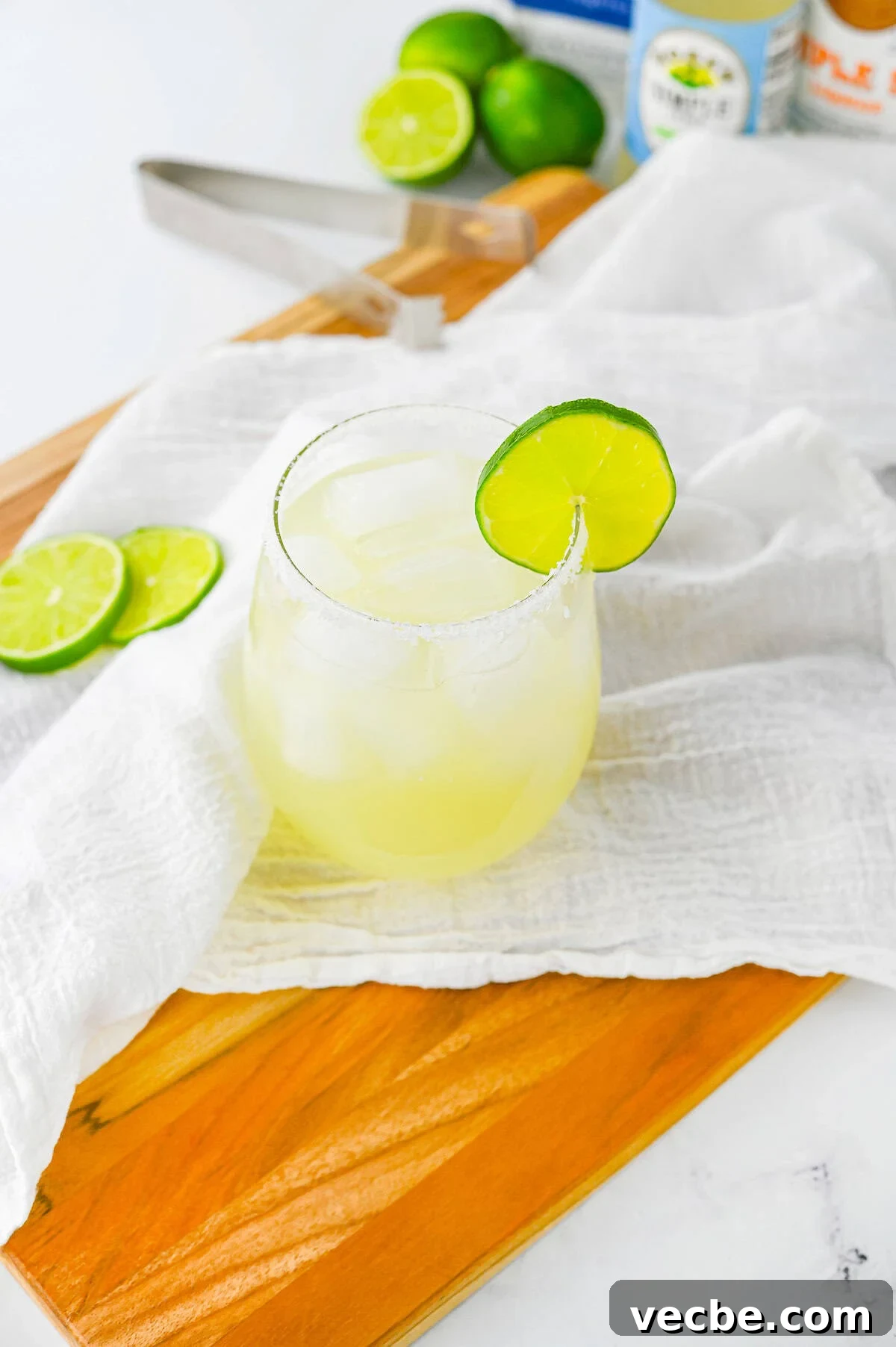 Authentic Lime Margarita Recipe with Fresh Lime Juice 6 Lime Margarita with lime garnish