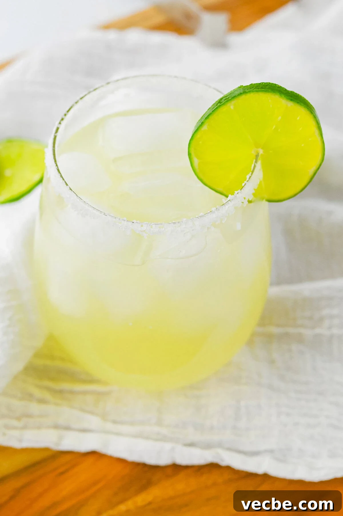 Authentic Lime Margarita Recipe with Fresh Lime Juice 8 up close overhead image of Lime Margarita