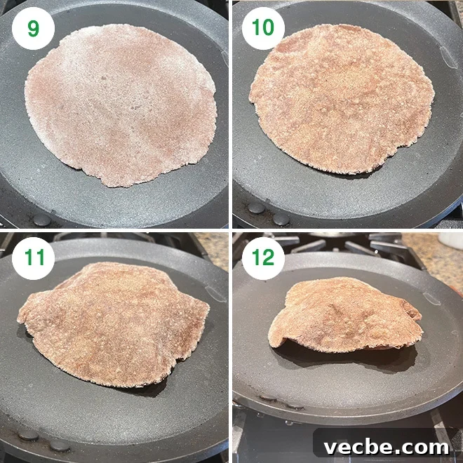 Ragi Roti Recipe: Traditional Finger Millet Flatbread 5 step by step picture collage of making ragi roti
