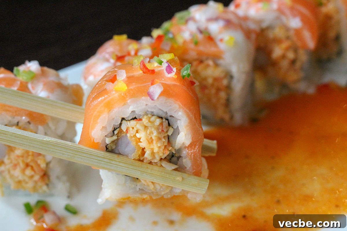 Edoko Sushi Richardson Review with Menu Highlights 7 Chopsticks holding a piece of sushi at Edoko restaurant in Richardson, Texas - photo by Kelly Kirkendoll
