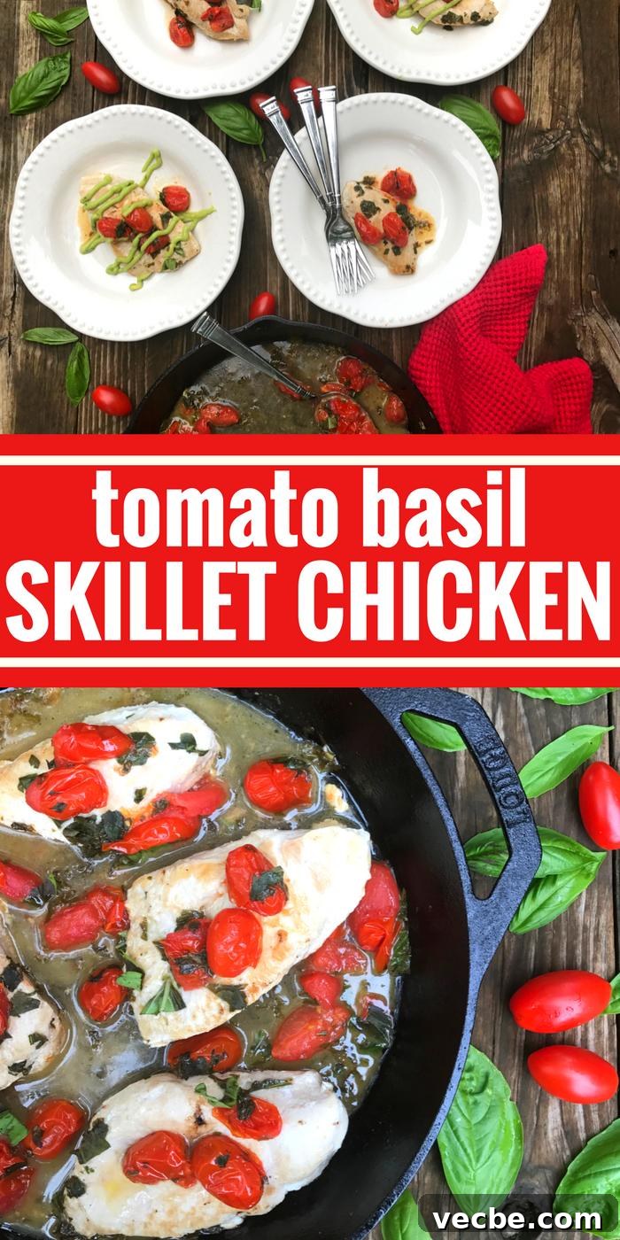 One-Pan Skillet Chicken with Tomatoes and Basil 2 Tomato Basil Skillet Chicken by The Whole Cook