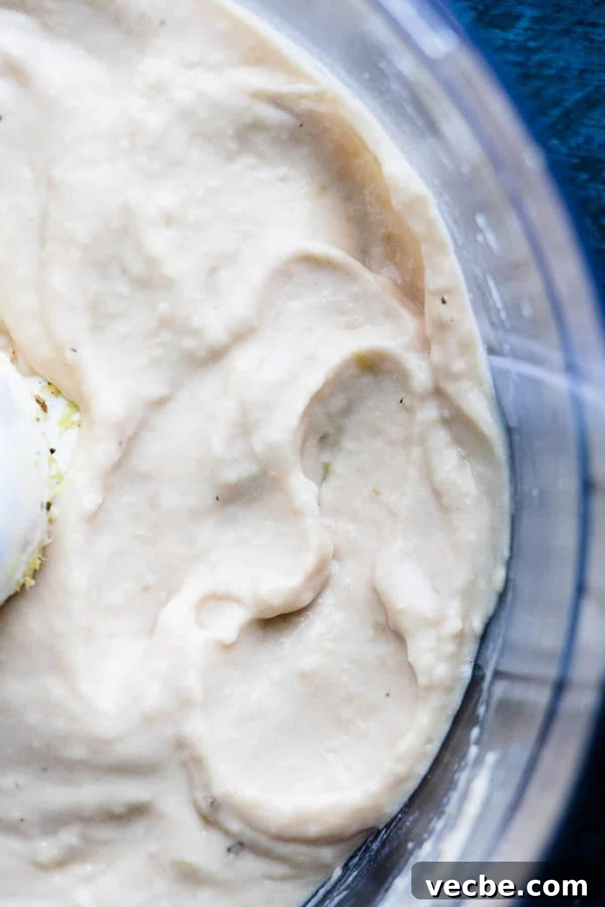 15 Minute White Bean Dip Recipe 4 White bean dip blended until smooth and creamy in a food processor.