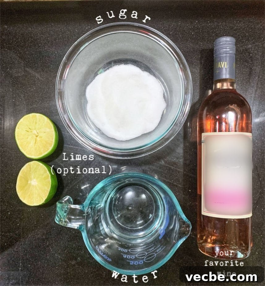 How to Make Wine Sorbet: Recipe and Tips 3 Ingredients for rose sorbet.