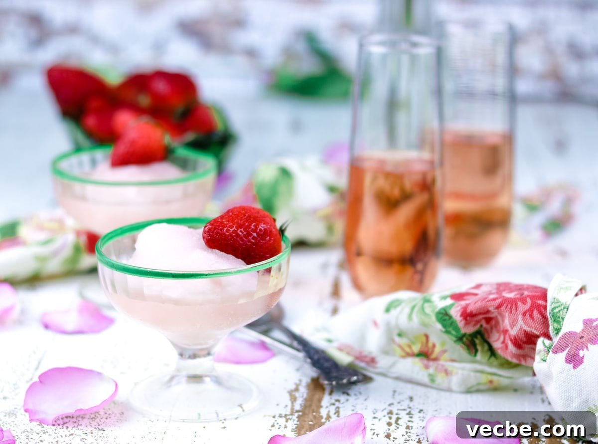 How to Make Wine Sorbet: Recipe and Tips 6 Finished pink wine sorbet garnished with berries.