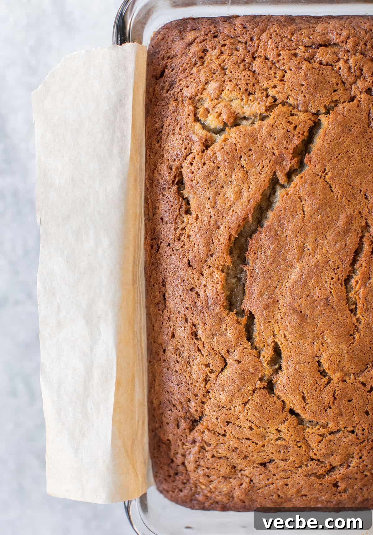 Moist Banana Bread Recipe with Ripe Bananas 11 Moist homemade banana bread in parchment paper