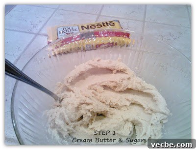Chocolate chip cookie dough step 1