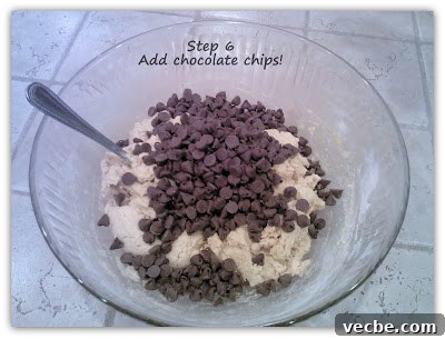 Chocolate chip cookie dough step 6