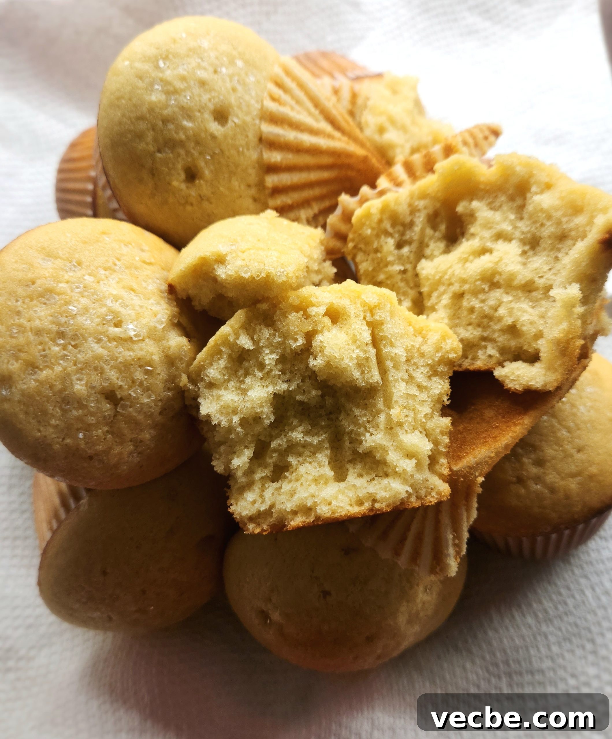How to Make Muffins with Leftover Milk 10 Showcasing the dryness and tunneling (a result of overmixing) of the first version of this recipe.