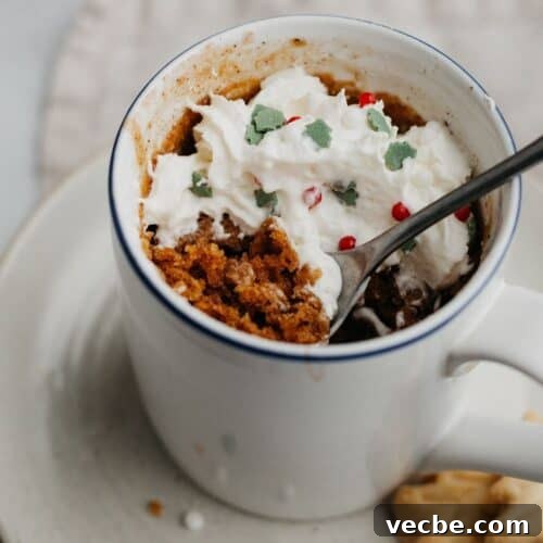 Gingerbread mug cake.