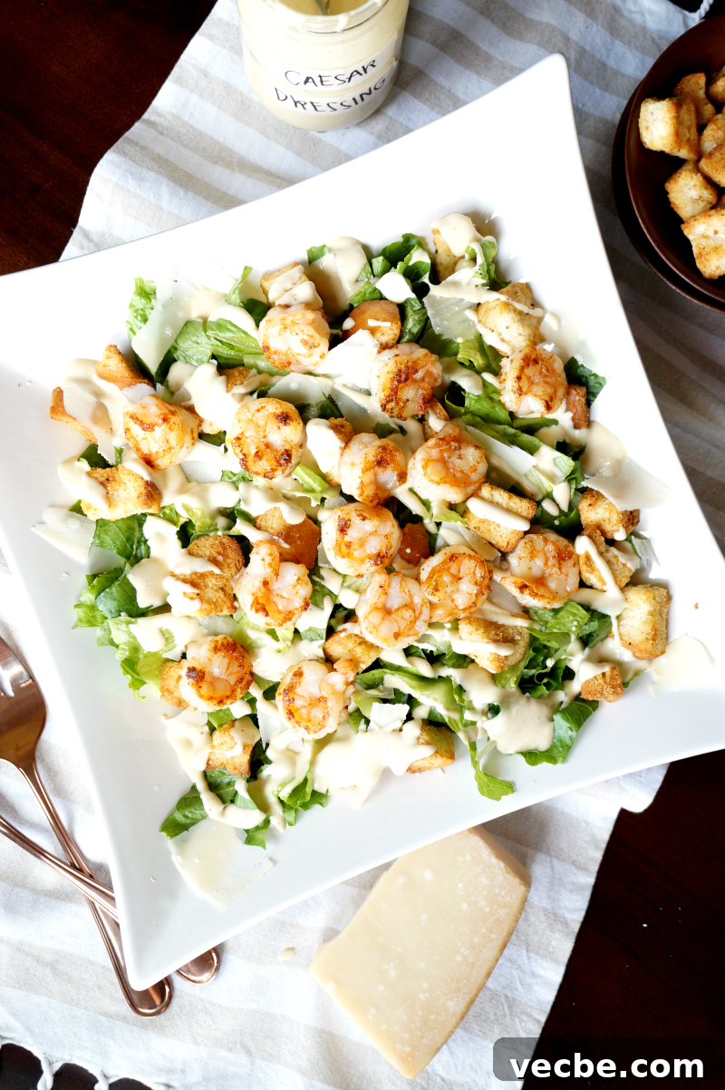 Garlic Shrimp Caesar Salad Recipe 2 garlic shrimp caesar salad | The Baking Fairy