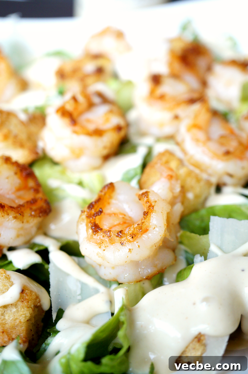 Garlic Shrimp Caesar Salad Recipe 4 garlic shrimp caesar salad | The Baking Fairy