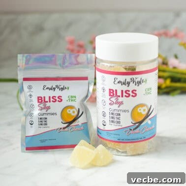 CBN for Sleep: Benefits, Dosage, and Safety 9 A picture of Bliss Sleep Gummies.
