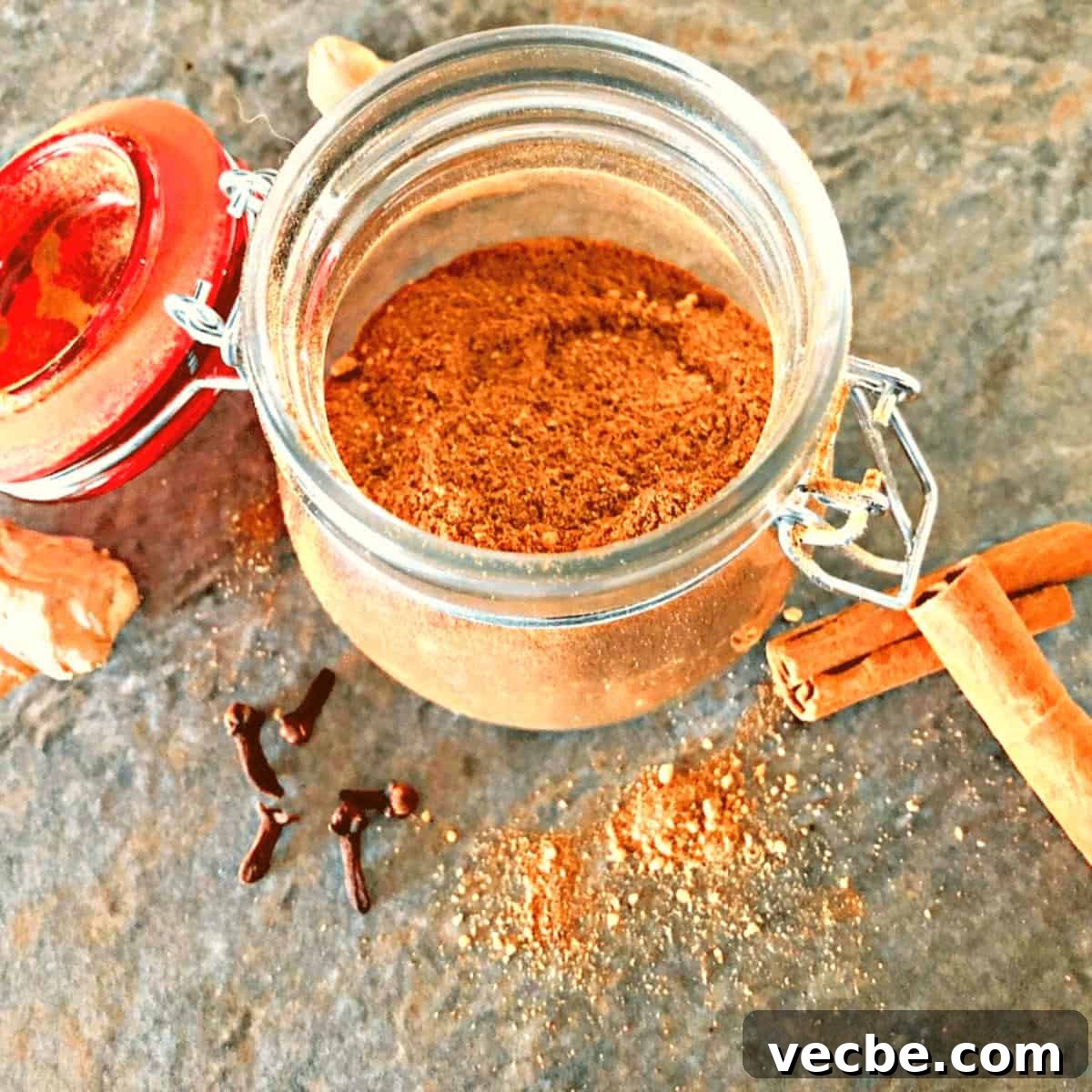 Pumpkin Pie Spice Recipe: Make 1 Tablespoon at Home 5 The pumpkin pie spice ingredients combined in a small glass jar.