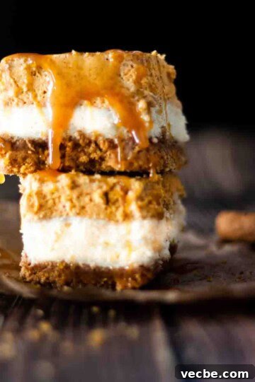 Pumpkin Pie Spice Recipe: Make 1 Tablespoon at Home 9 Pumpkin cheesecake bars with caramel sauce drizzling down.