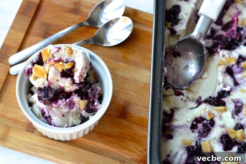 Cherry Ripple & Almond Crunch Ice Cream | Every Last Bite Cherry Ripple & Almond Crunch Ice Cream