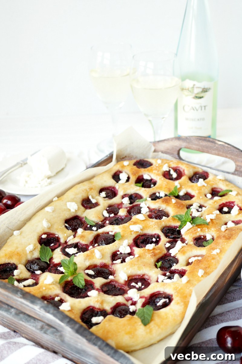 Cherry, Honey and Goat Cheese Focaccia Recipe 3 cherry honey goat cheese focaccia | The Baking Fairy
