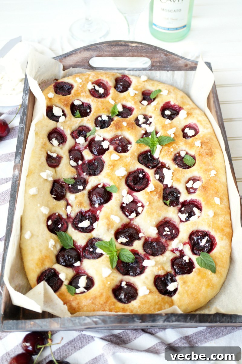 Cherry, Honey and Goat Cheese Focaccia Recipe 4 cherry honey goat cheese focaccia | The Baking Fairy