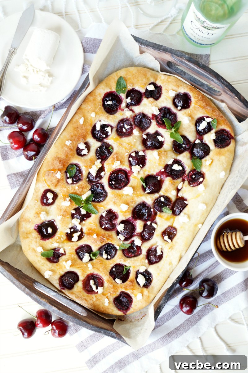 Cherry, Honey and Goat Cheese Focaccia Recipe 7 cherry honey goat cheese focaccia | The Baking Fairy