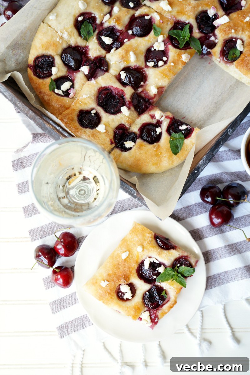 Cherry, Honey and Goat Cheese Focaccia Recipe 8 cherry honey goat cheese focaccia | The Baking Fairy