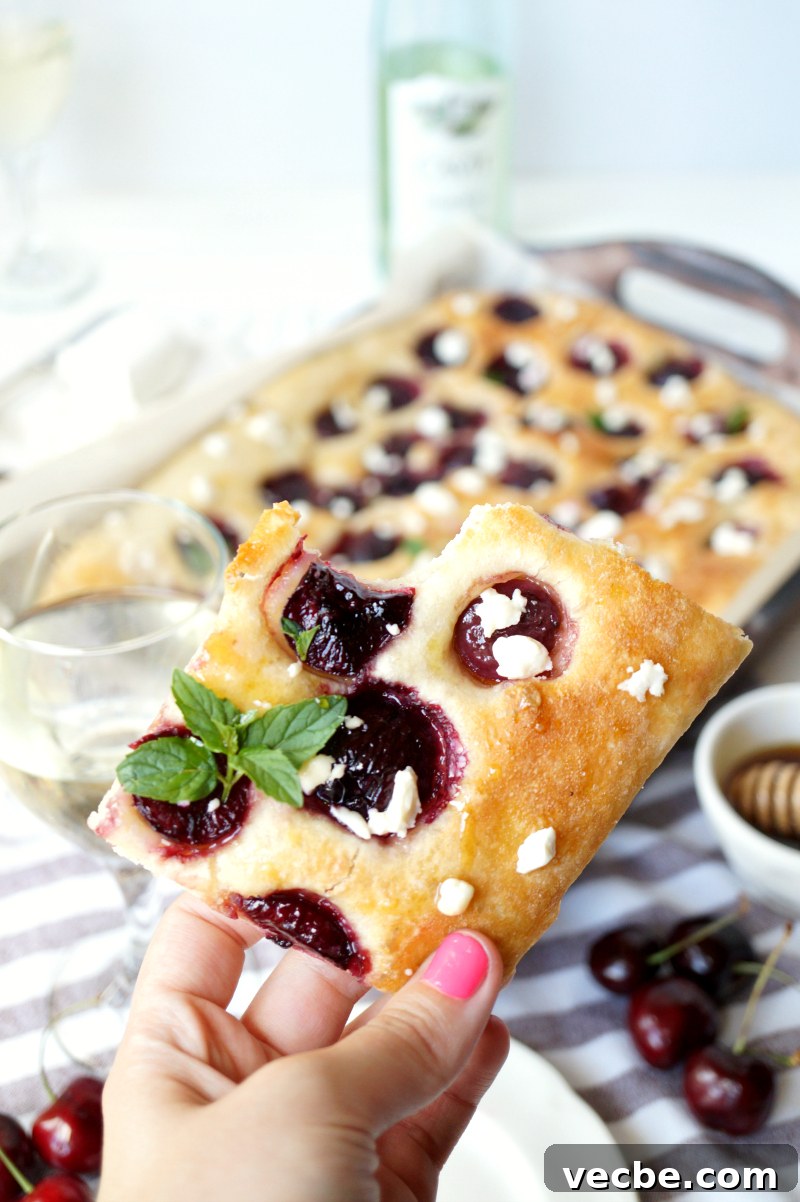 Cherry, Honey and Goat Cheese Focaccia Recipe 9 cherry honey goat cheese focaccia | The Baking Fairy