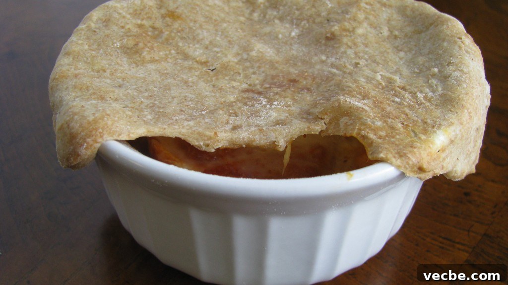 Close up of bubbling cheese on pizza pot pie
