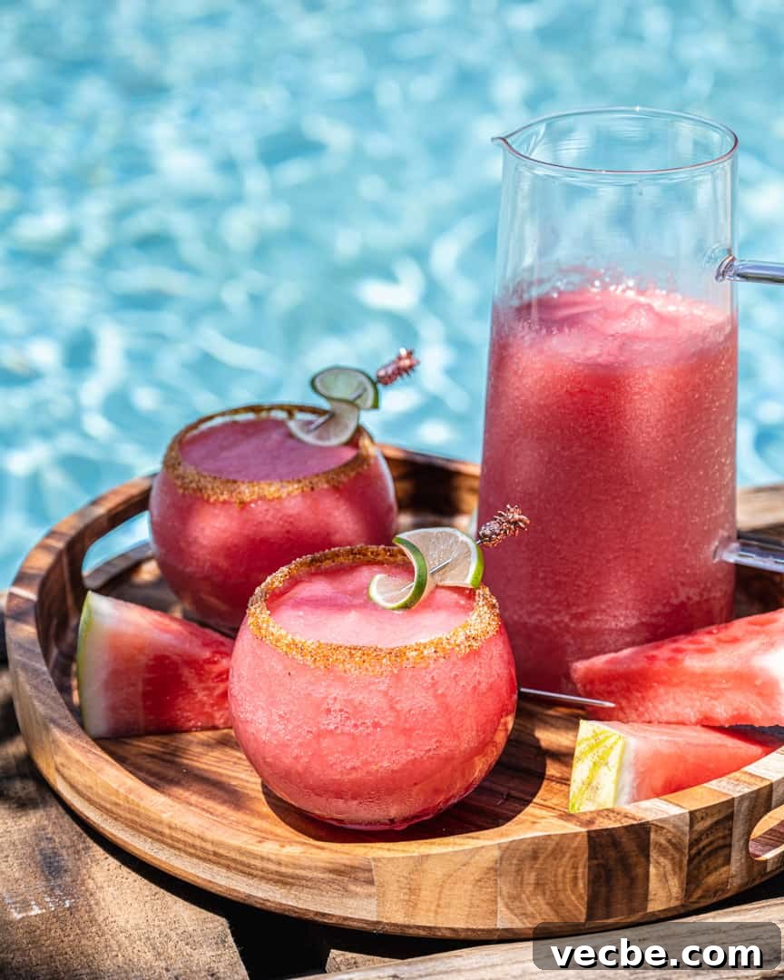 Watermelon and Elderflower Margarita Recipe 3 Watermelon Elderflower Margaritas by the Pool