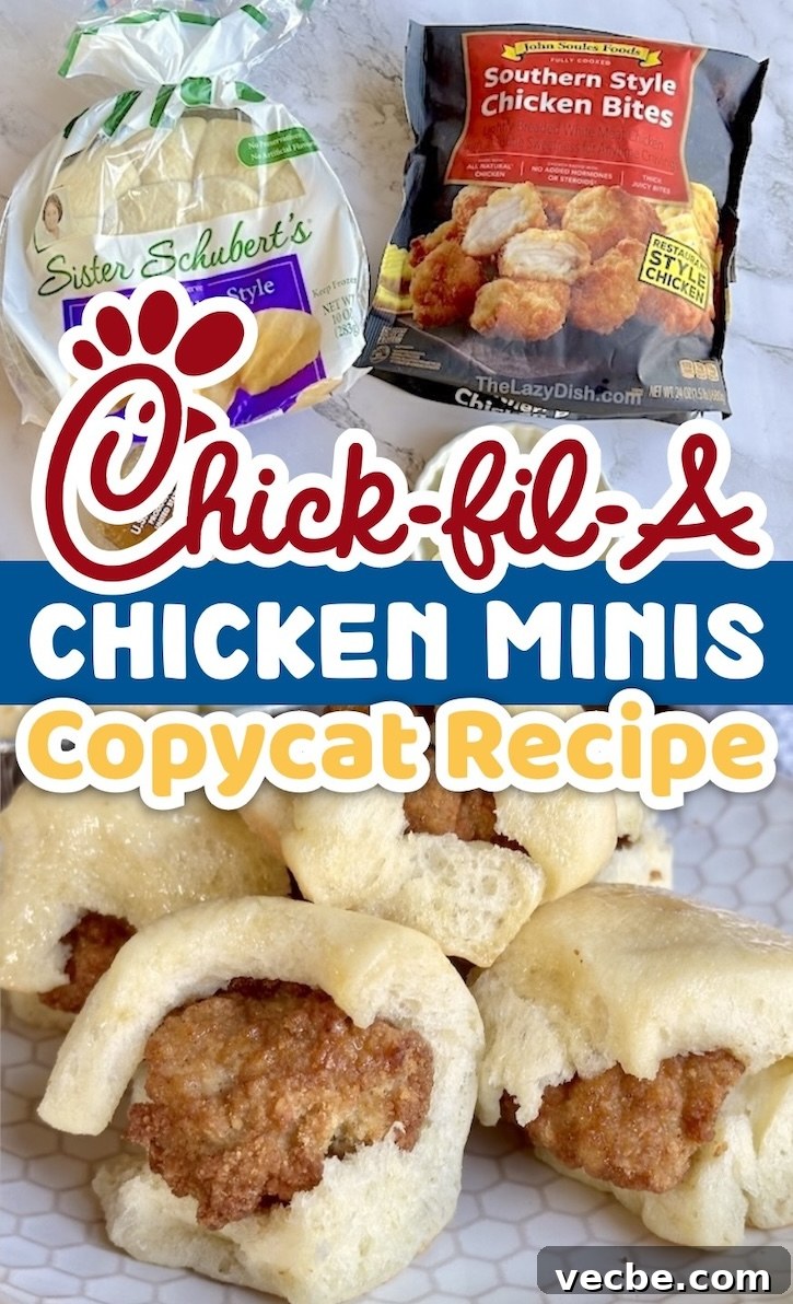 How to Make Copycat Chick-fil-A Chicken Minis 15 If you're looking for fun breakfast ideas to make, these homemade chicken minis are a huge hit with my picky kids! This copycat Chickfila recipe is super easy to make thanks to just a few frozen products. No reason to drive to pick up fast food when you can make it at home for cheaper.