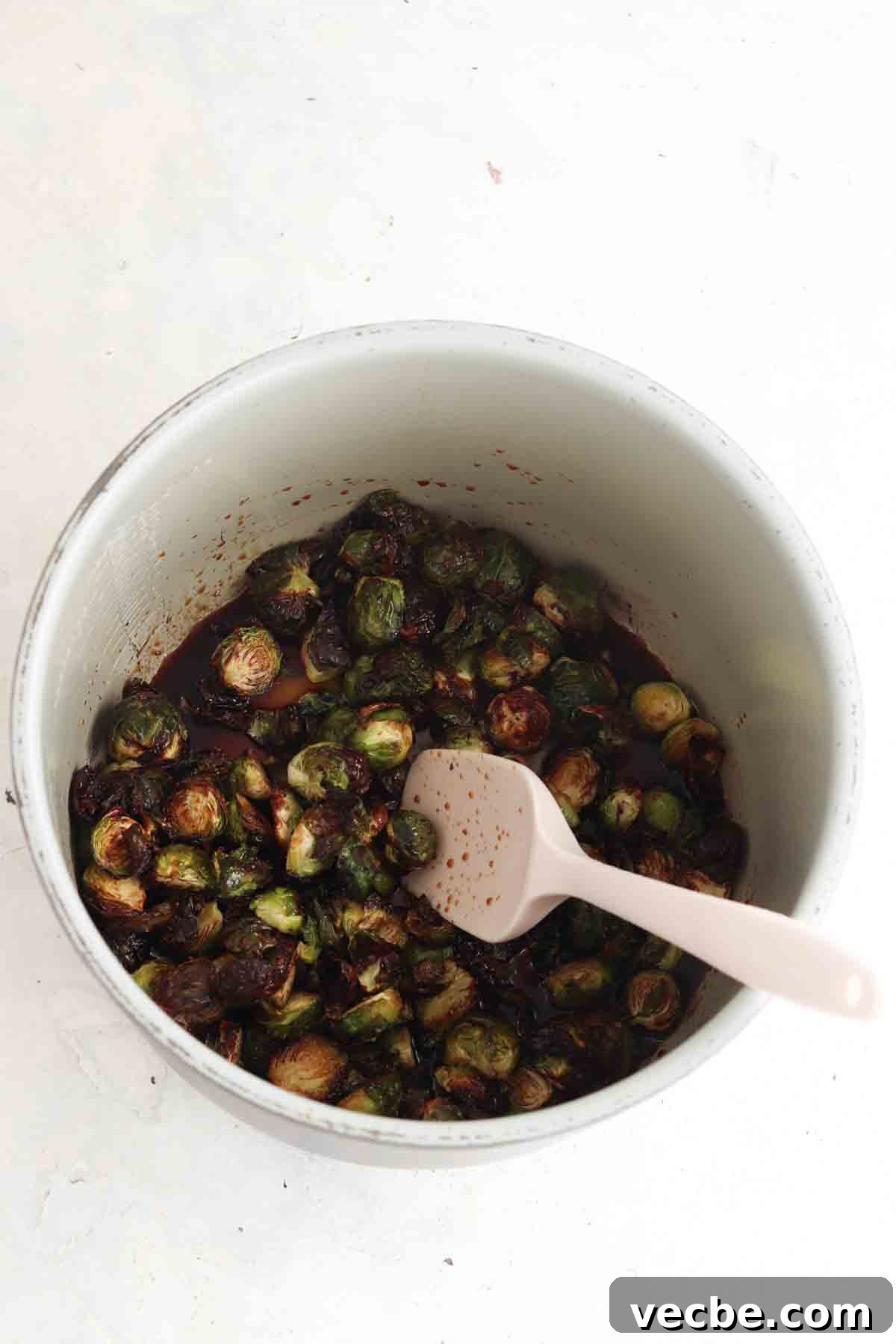 Maple Balsamic Brussels Sprouts 5 Balsamic Maple Brussel Sprouts in the air fryer.