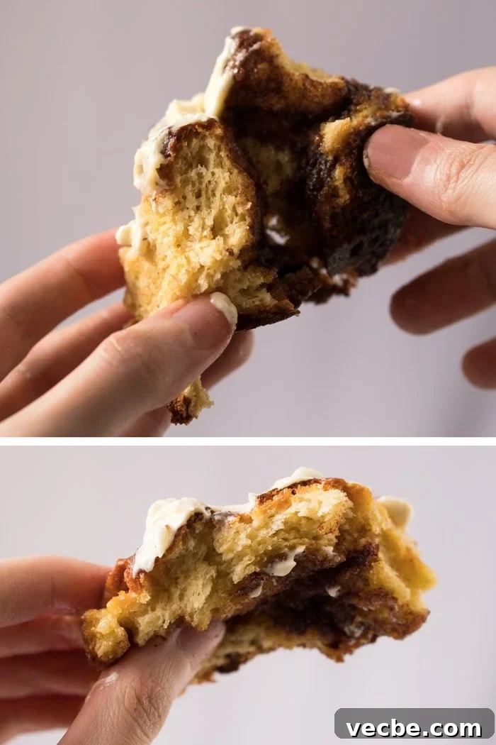 Fluffy Paleo and Keto Cinnamon Rolls Recipe with Yeast 7 Showing the fluffy and bread-like texture of the keto cinnamon rolls