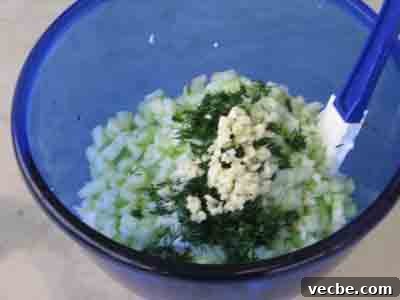 Authentic Greek Tzatziki Sauce 2 Mix the tsatsiki ingredients