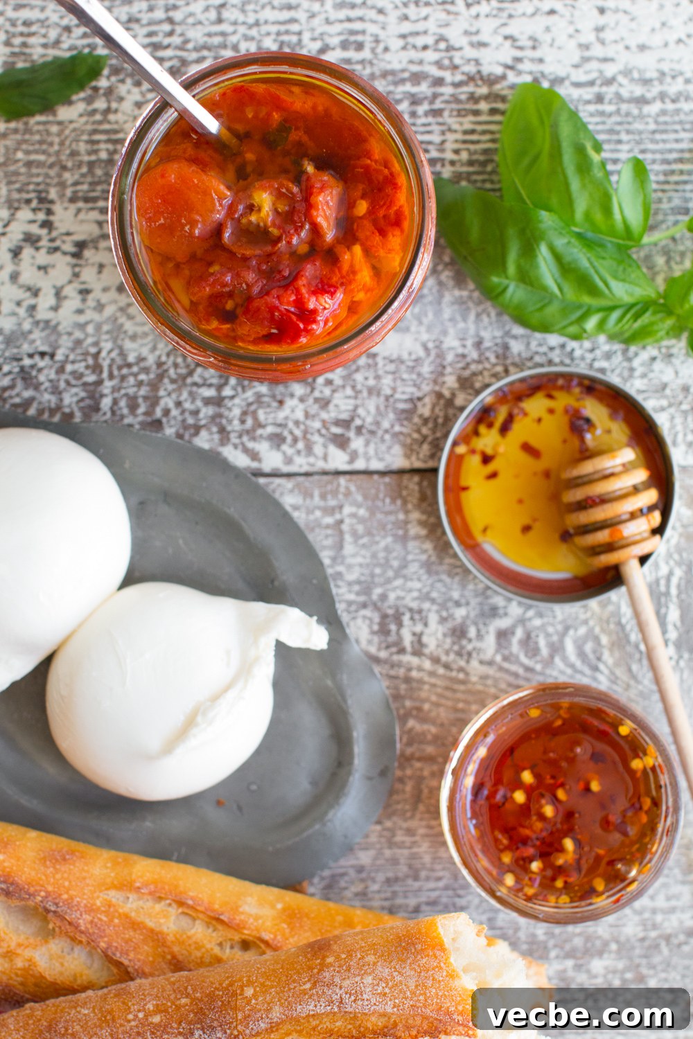 Tomato Confit and Burrata Crostini Recipe 7 assemble the Tomato Confit & Burrata Crostini