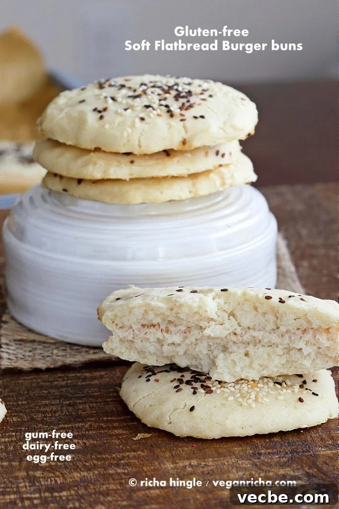 Gluten Free Flatbread Burger Buns Vegan Gum Free Recipe 2 Fluffy vegan gluten-free burger buns