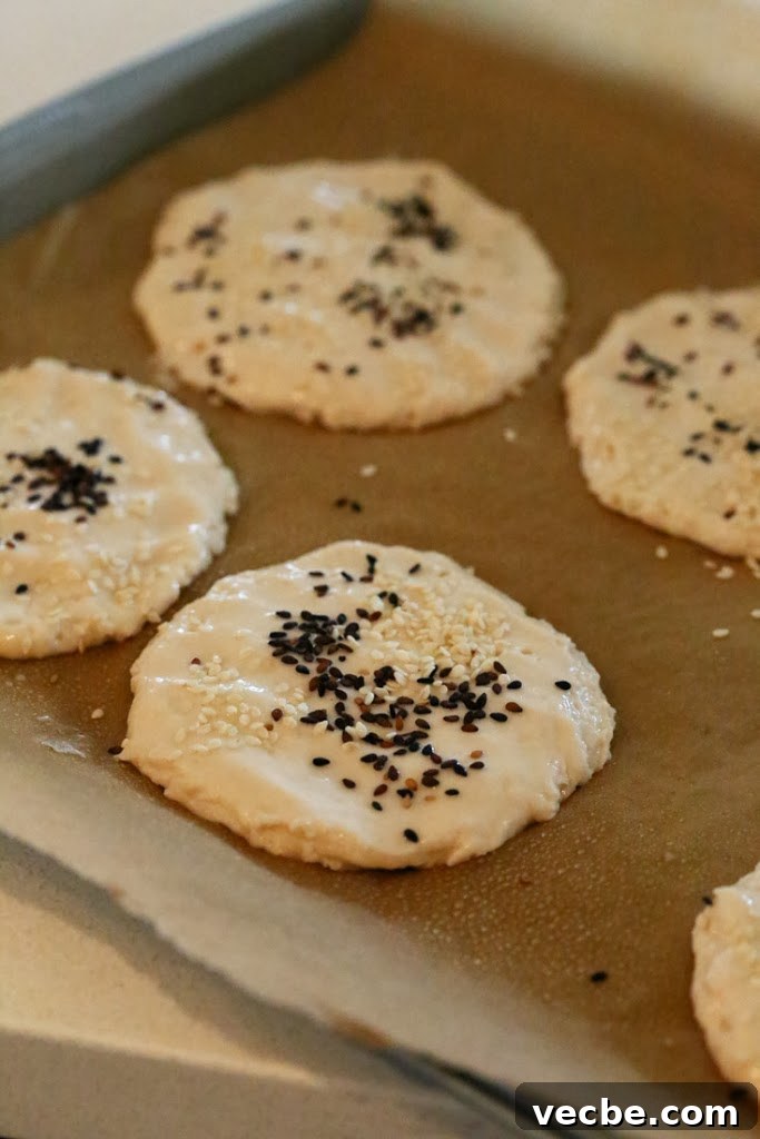 Gluten Free Flatbread Burger Buns Vegan Gum Free Recipe 6 Shaping gluten-free vegan burger buns on parchment