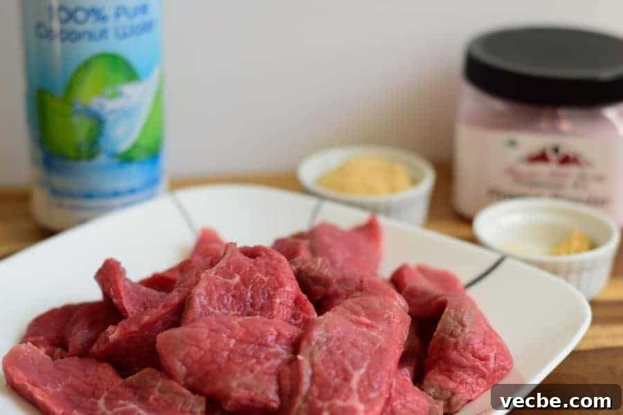 Tropical Island Beef Jerky Recipe 3 Thinly sliced beef for Tropical Island Beef Jerky