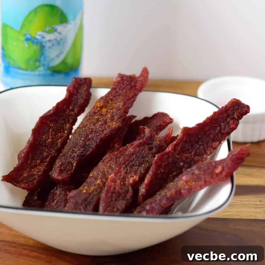 Tropical Island Beef Jerky Recipe 5 Finished Tropical Island Beef Jerky cut into pieces