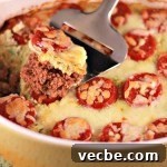 Primal Pizza Pie Layer Casserole, primal and low carb with paleo option. beautyandthefoodie.com