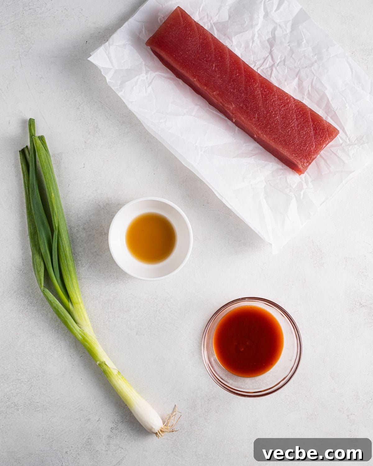 Spicy Tuna Recipe with Sriracha Mayo 3 Ingredients for spicy tuna recipe.