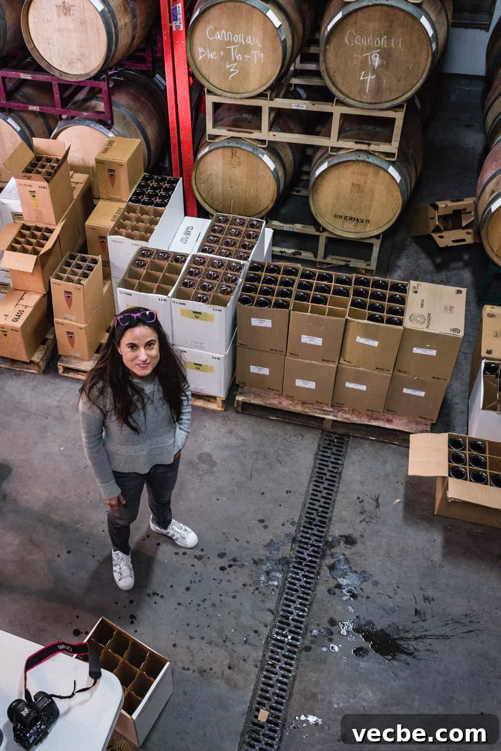 DaVero Biodynamic Winery and Farms — Estate Wines 14 Being the scenes shot of me looking goofy in the wine storage room.
