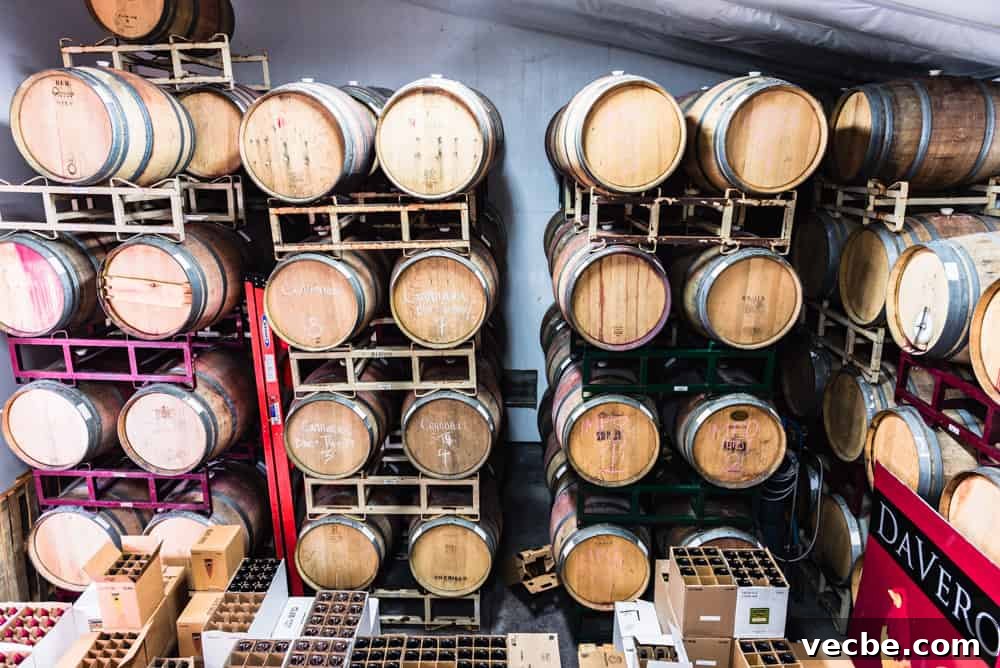 DaVero Biodynamic Winery and Farms — Estate Wines 6 So many barrels in the wine aging room!