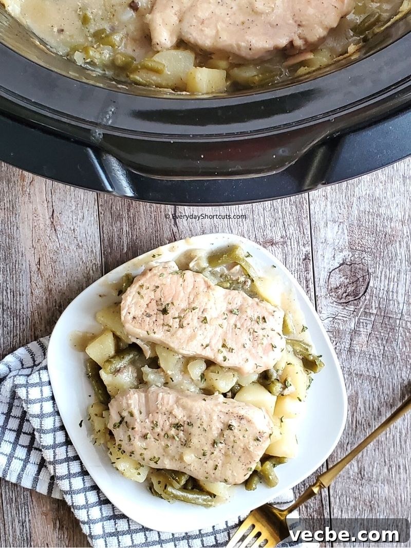 Slow Cooker Pork Chops with Potatoes and Green Beans 9 Slow Cooker Pork Chops